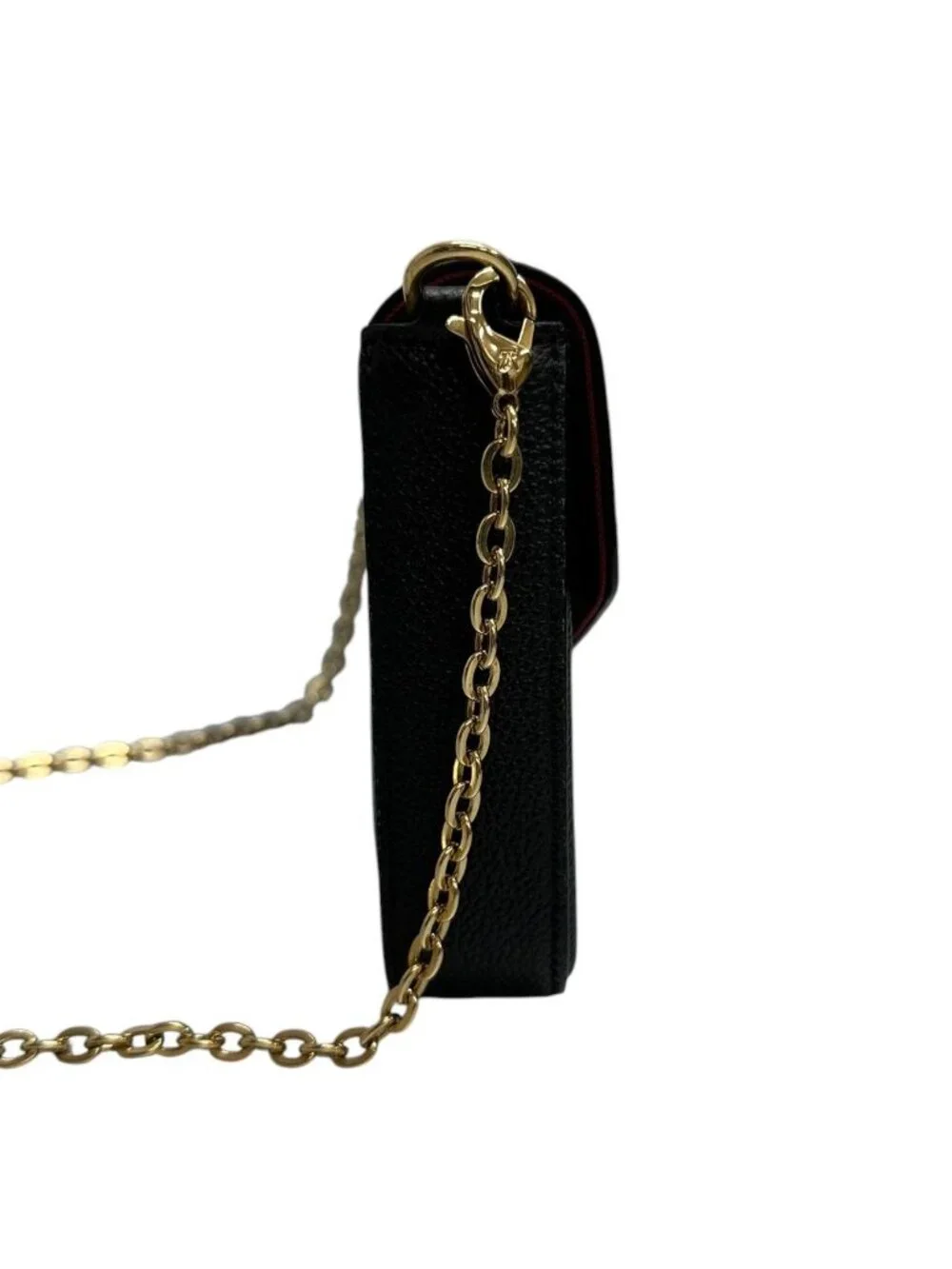 Louis Vuitton Monogram Empreinte Felicie Black Beige Gold Leather Shoulder